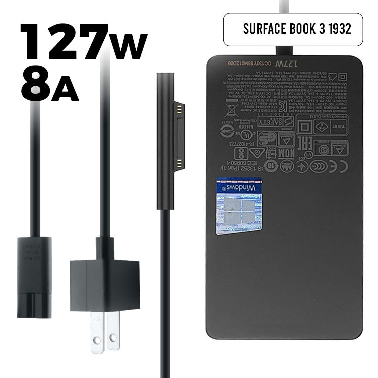 8A AC Adapter Charger, The plug specification: AU Plug For Microsoft Surface Book 3 1932 127W 15V