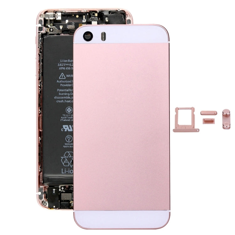 5 in 1 for iPhone SE Original (Back Cover + Card Tray + Volume Control Key + Power Button + Mute Switch Vibrator Key) Full Assembly Housing Cover