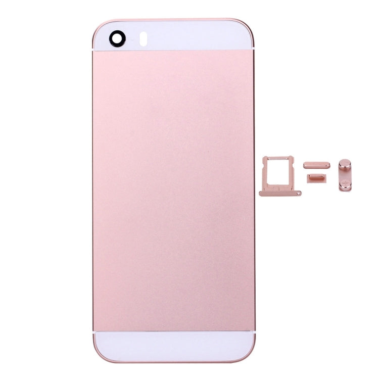 5 in 1 for iPhone SE Original (Back Cover + Card Tray + Volume Control Key + Power Button + Mute Switch Vibrator Key) Full Assembly Housing Cover