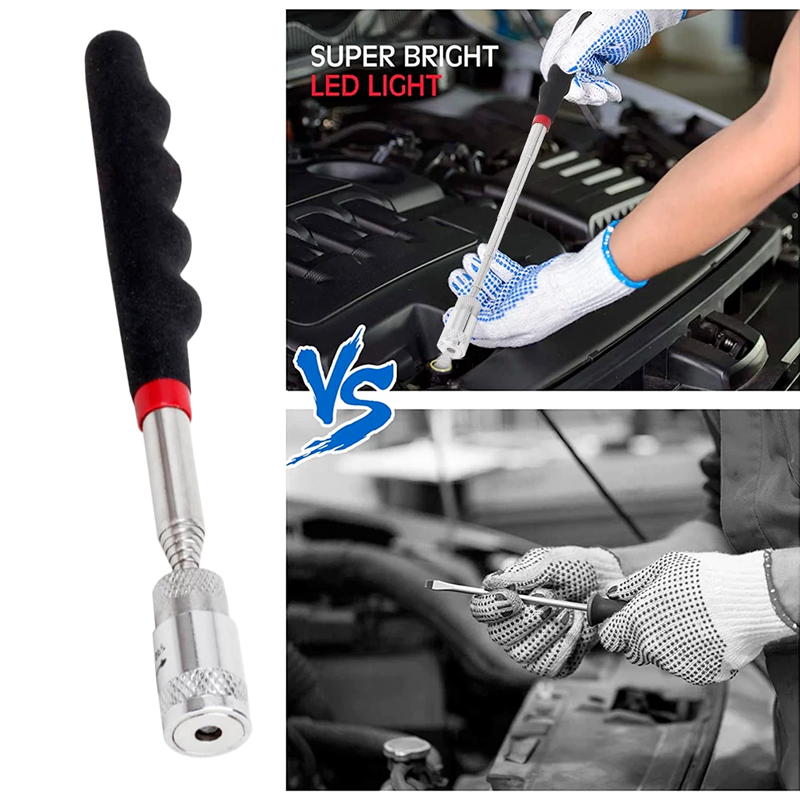 Telescopic Magnetic Pickup Pen Tool with Light