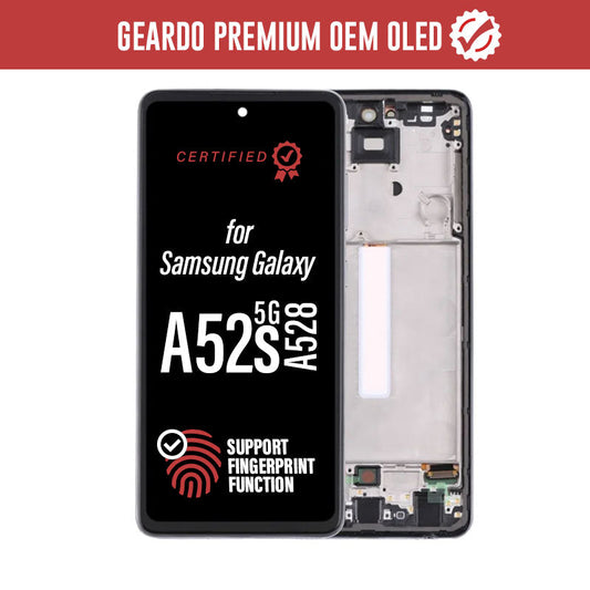 Premium OEM OLED LCD Touch Screen Assembly + Frame Replacement For Galaxy A52s 5G 2021 A528