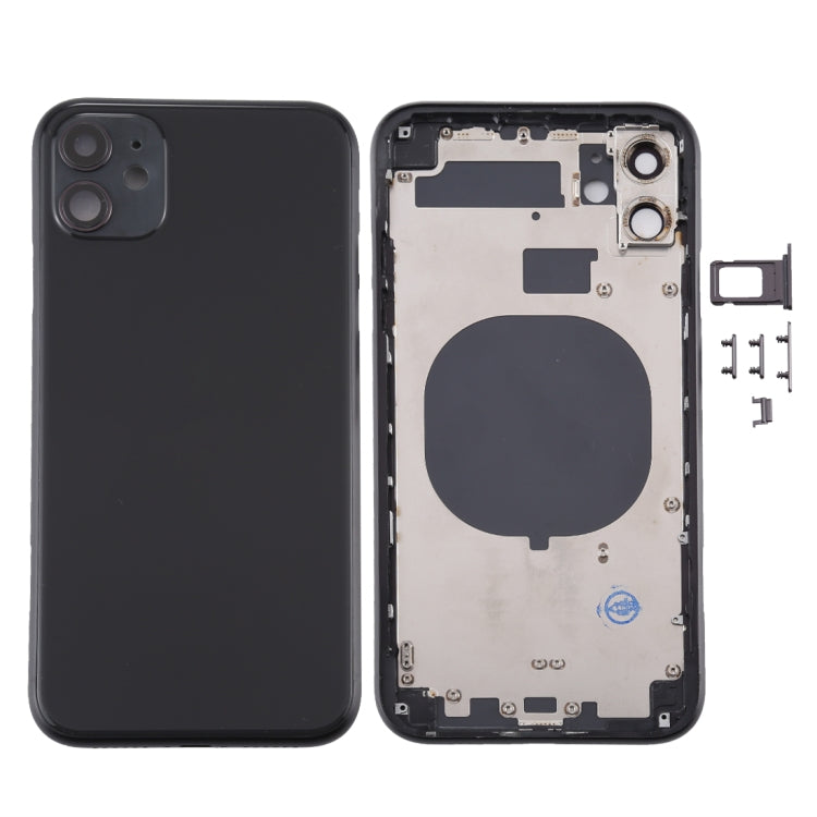 Back Housing Cover with SIM Card Tray & Side keys & Camera Lens for iPhone 11