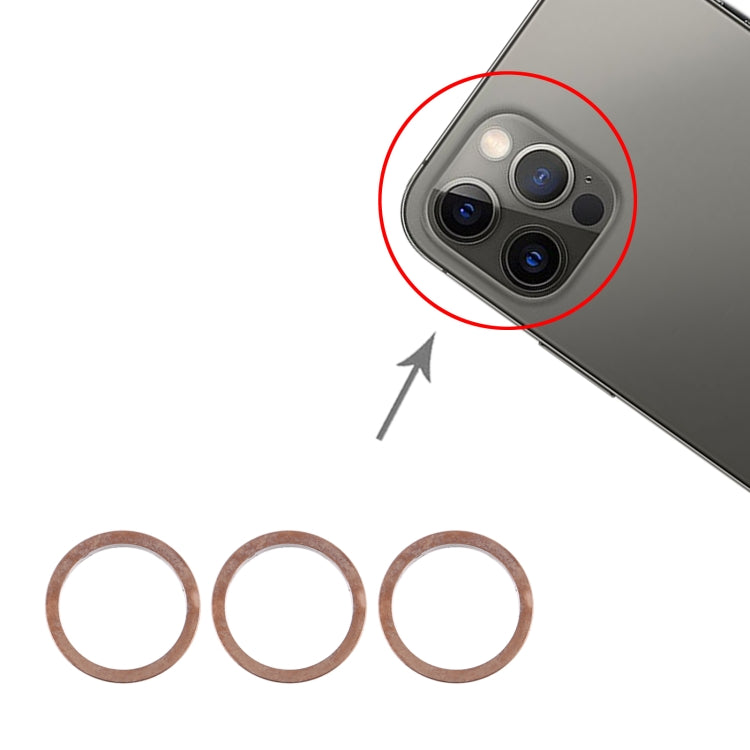 3 PCS Rear Camera Glass Lens Metal Protector Hoop Ring for iPhone 12 Pro