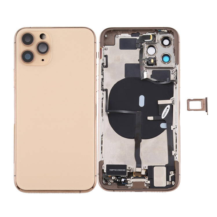 Battery Back Cover Assembly (with Side Keys & Power Button + Volume Button Flex Cable & Wireless Charging Module & Motor & Charging Port & Speaker Ringer Buzzer & Card Tray & Camera Lens Cover) for iPhone 11 Pro Max