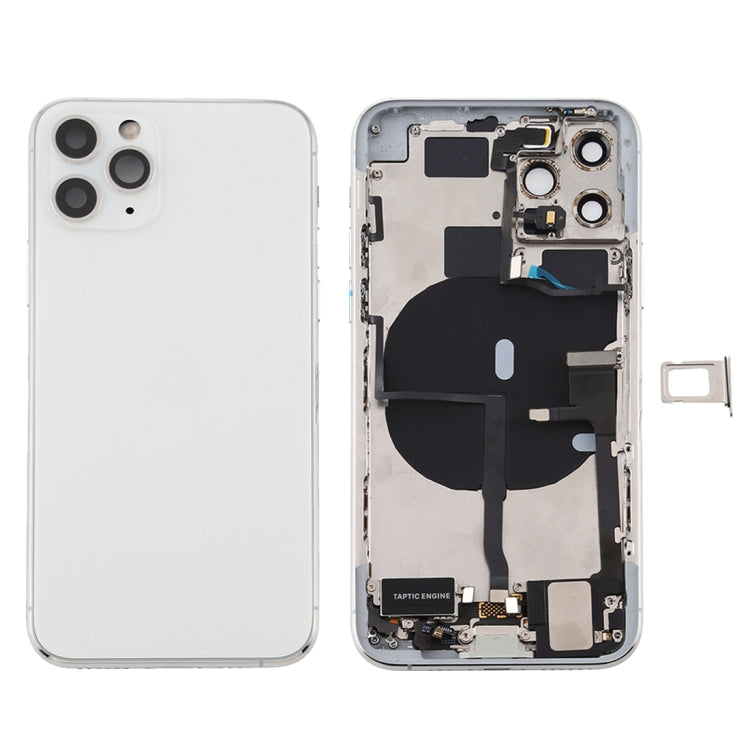 Battery Back Cover Assembly (with Side Keys & Power Button + Volume Button Flex Cable & Wireless Charging Module & Motor & Charging Port & Speaker Ringer Buzzer & Card Tray & Camera Lens Cover) for iPhone 11 Pro Max