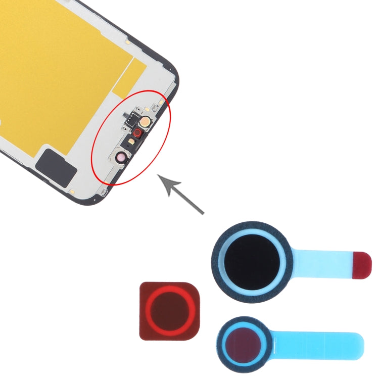 100/Set Front Camera LCD Shading Sealing Sticker for iPhone 14 / 14 Plus