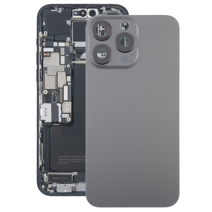 For iPhone 15 Pro Max Glass Battery Back Cover with Camera Lens Cover