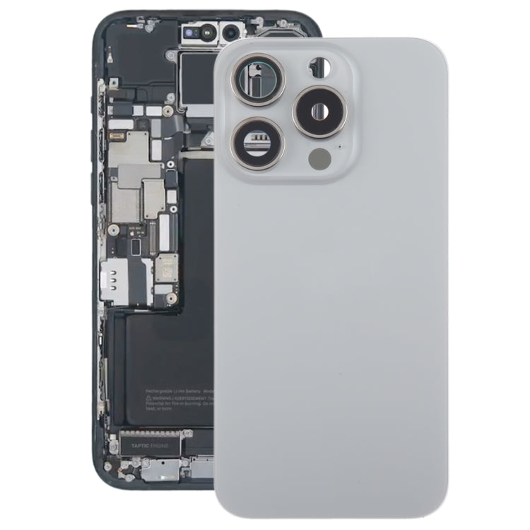 For iPhone 15 Pro Max Glass Battery Back Cover with Camera Lens Cover