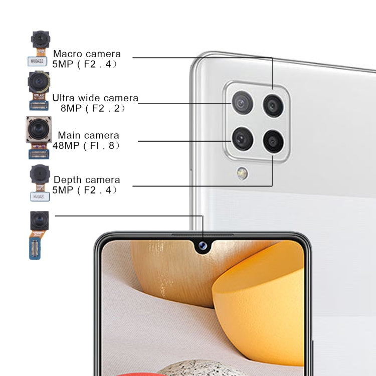 For Samsung Galaxy A42 5G SM-A426 Original Camera Set (Depth + Macro + Wide + Main Camera + Front Camera)