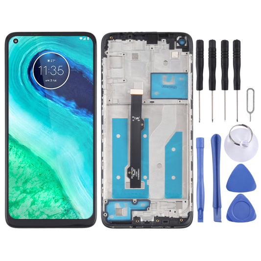 LCD Touch Screen Digitizer Assembly + Frame for Motorola Moto G8 XT2045-1