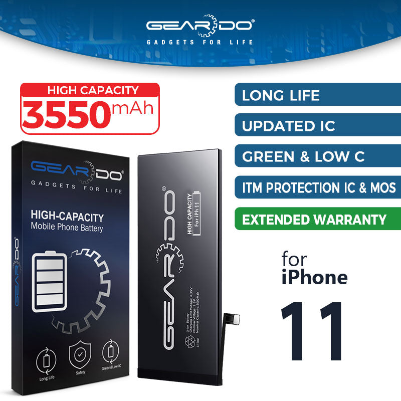 Premium Geardo Battery High Capacity 3550mAh for iPhone 11