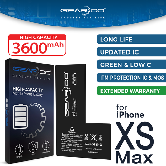 Premium Geardo Battery High Capacity 3600mAh for iPhone XS Max