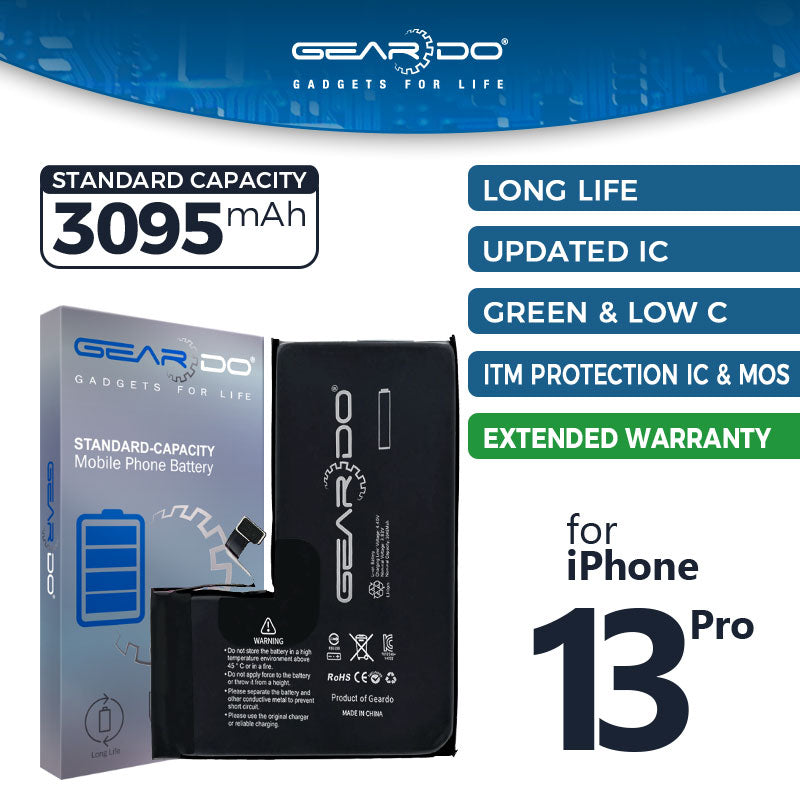 Premium Geardo Battery Standard Capacity 3095mAh for iPhone 13 Pro